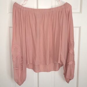 NWT off the shoulder dusty pink crop top